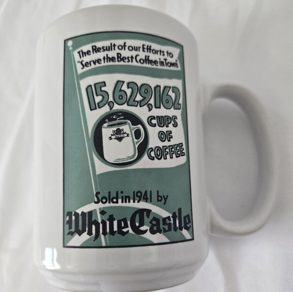 Vintage 1999 White Castle Coffee Cup Mug 15,629,126 Cups Of Coffee Graphic 12oz - Picture 1 of 7